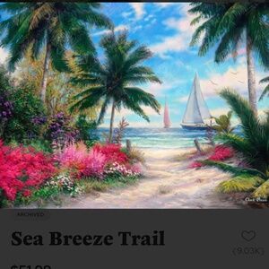 New Sealed Diamond Art Club Sea Breeze Trail 29.1" X 21.6" Square Diamond